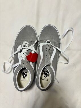 Vans Gray Suede Old Skool Sneakers with White Stripe